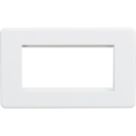 Knightsbridge Screwless 4-Module Modular Faceplate Matt White