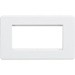Knightsbridge Screwless 4-Module Modular Faceplate Matt White