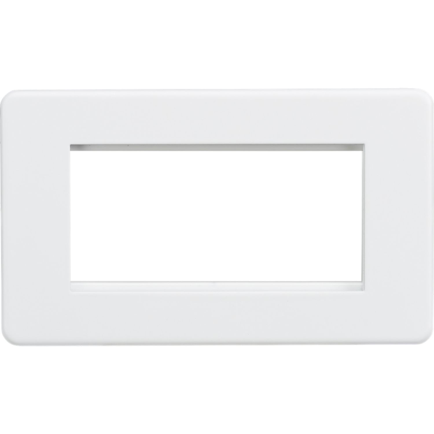Knightsbridge Screwless 4-Module Modular Faceplate Matt White (949YA)