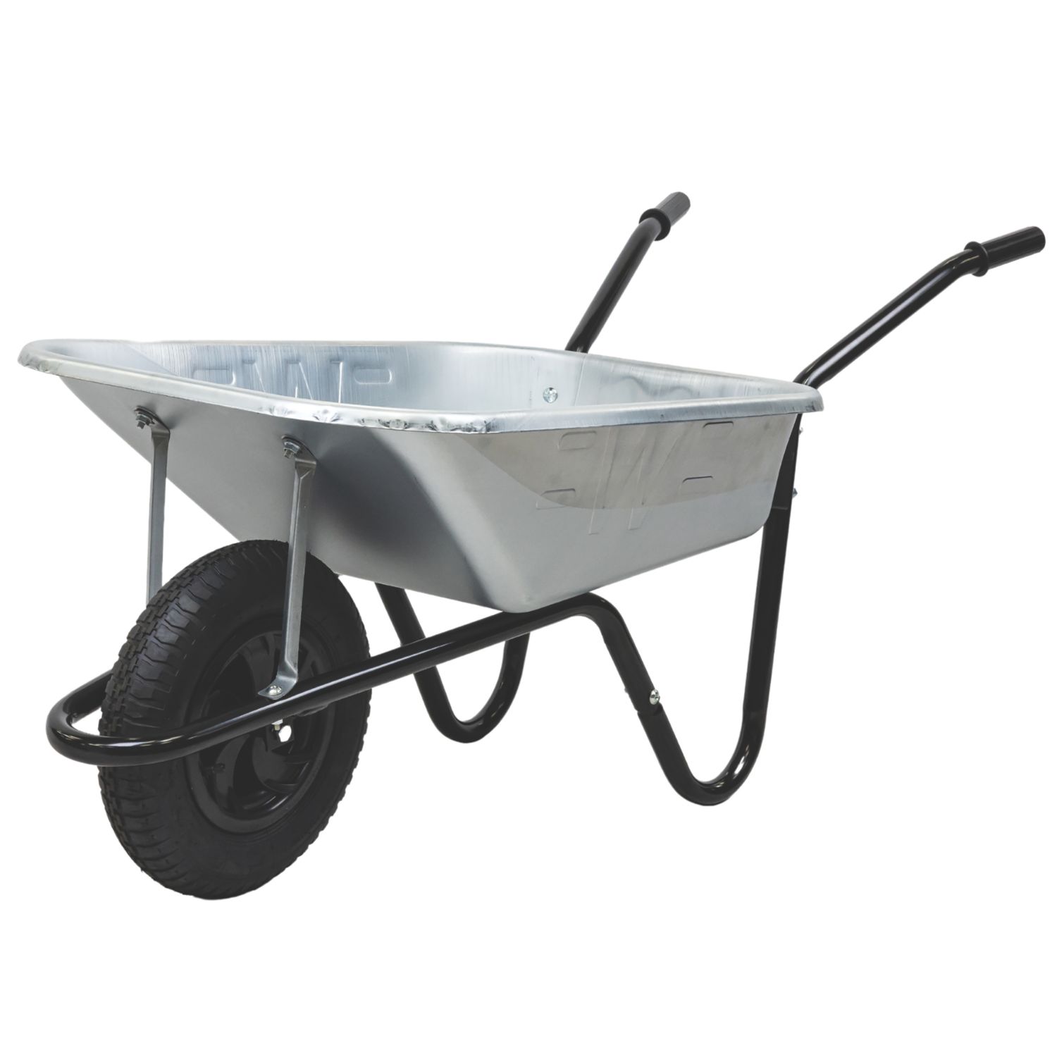 Walsall Builder Pneumatic Wheels Wheelbarrow Galvanised 90Ltr (949YM)