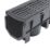 FloPlast FloDrain Channel Drain & Grate Black 115mm x 1m