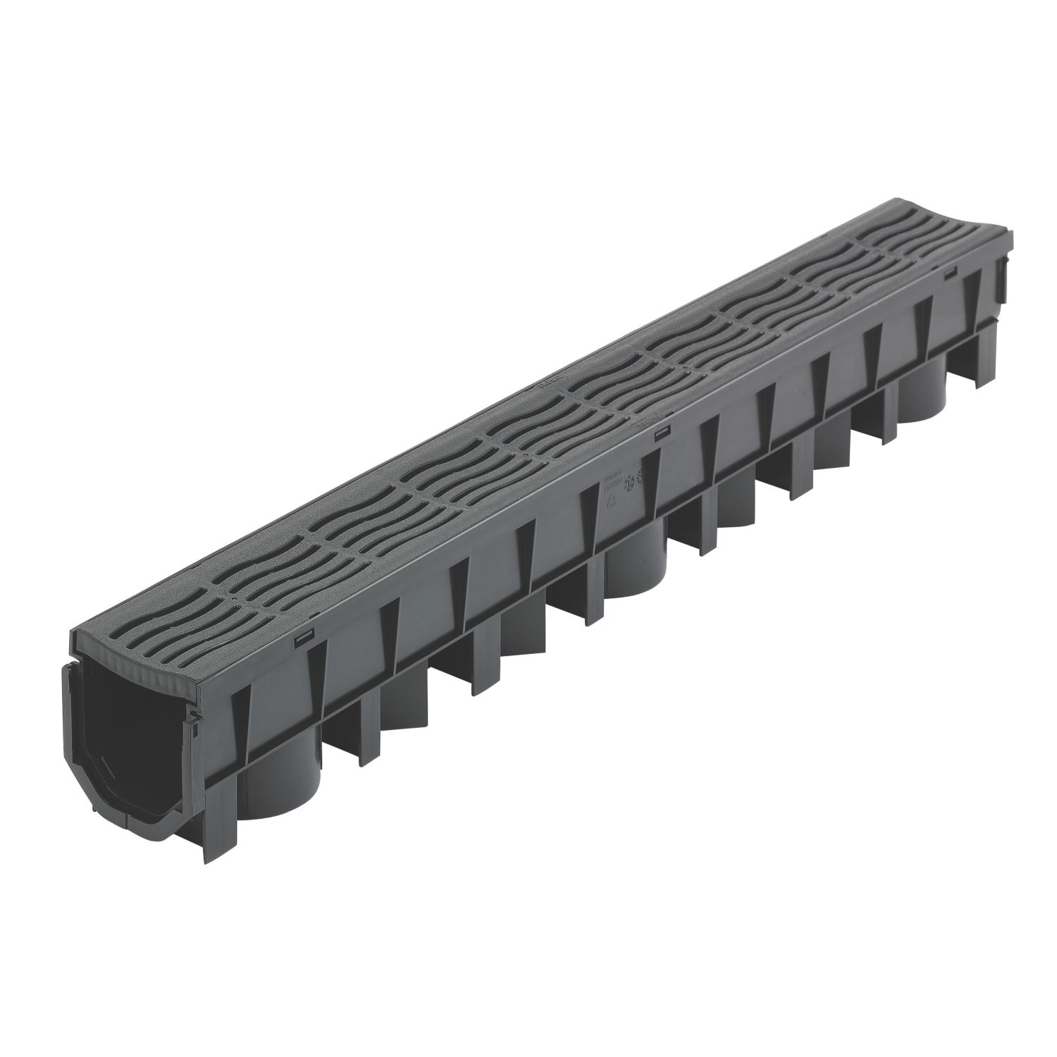 FloPlast FloDrain Channel Drain & Grate Black 115mm x 1m (95012)