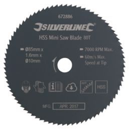 Wood/Metal/Plastic Mini Circular Saw Blade 85mm x 10mm 80T