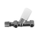 Drayton 15mm x 1/2" White Straight Lockshield Radiator Valve