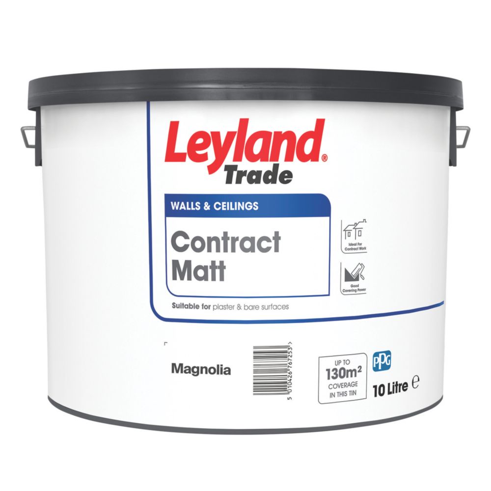 Leyland Trade Contract Matt Emulsion Paint Magnolia 10Ltr