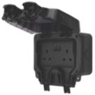 British General  IP66 13A 2-Gang SP Weatherproof Outdoor Switched Socket