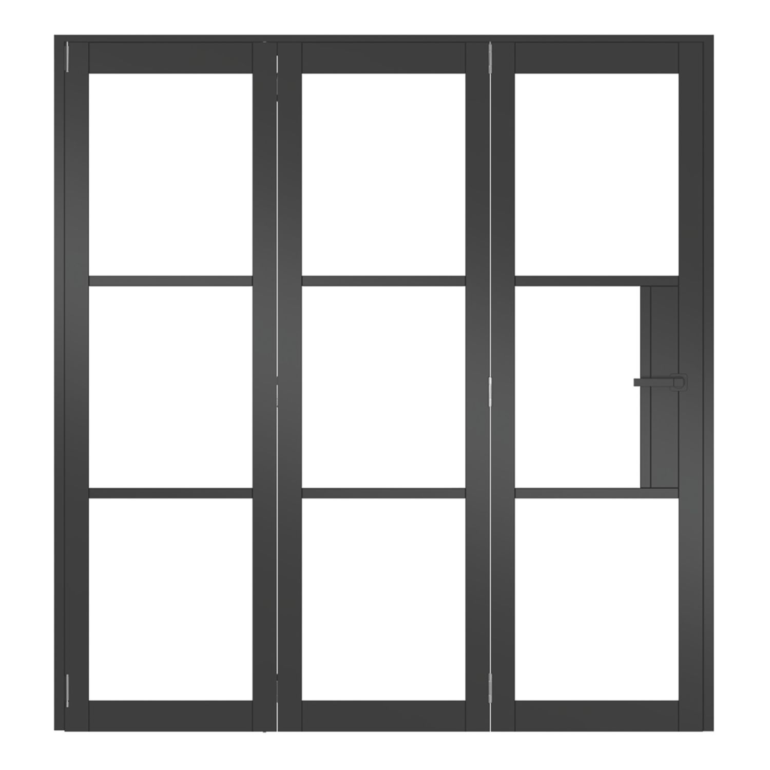 Green & Taylor Heritage 3-Door 1-Clear Light Primed Black Wooden Traditional Internal Bi-Fold Door 2060mm x 1905mm (950CT)