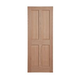 Unfinished Oak Wooden 4-Panel Internal Victorian-Style Door 2040mm x 726mm