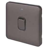 Schneider Electric Lisse Deco 20AX 1-Gang DP Control Switch Mocha Bronze with LED with Black Inserts