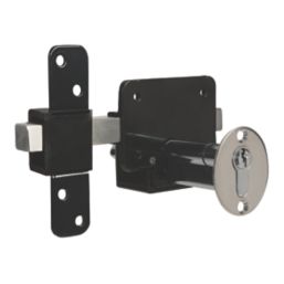 GateMate Black Euro Profile Long Throw Lock 85mm - Screwfix