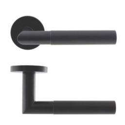 Eclipse Ultimate Revolve Fire Rated Lever On Rose Door Handle Pair Matt Black 1 Pair