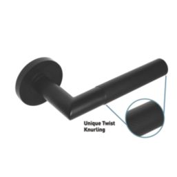 Eclipse Ultimate Revolve Fire Rated Lever On Rose Door Handle Pair Matt Black 1 Pair