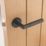 Eclipse Ultimate Revolve Fire Rated Lever On Rose Door Handle Pair Matt Black 1 Pair