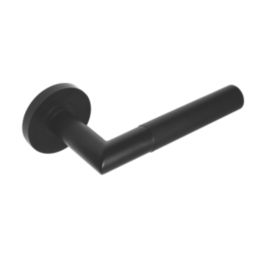 Eclipse Ultimate Revolve Fire Rated Lever On Rose Door Handle Pair Matt Black 1 Pair