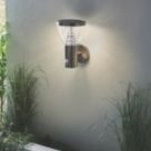 LAP Galaxy Outdoor LED Solar-Powered Wall Light With PIR & Photocell Sensor Brushed Stainless Steel 400lm