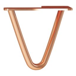 Rothley 2-Pin Hairpin Worktop Leg Polished Copper 100mm