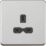 Knightsbridge  13A 1-Gang Unswitched Socket Brushed Chrome with Black Inserts