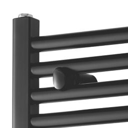 Towelrads 1200mm x 400mm 1607BTU Black Flat  Towel Radiator