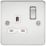 Knightsbridge  13A 1-Gang DP Switched Single Socket Polished Chrome  with White Inserts