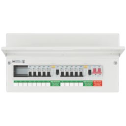 British General Fortress 19-Module 13-Way Part-Populated High Integrity Dual RCD Consumer Unit