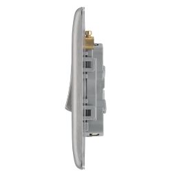 British General Nexus Metal 10AX 3-Gang 2-Way Light Switch  Brushed Steel