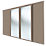Spacepro Shaker 4-Door Sliding Wardrobe Door Kit Stone Grey Frame Stone Grey / Mirror Panel 2898mm x 2260mm