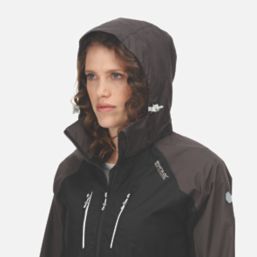 Regatta Calderdale IV Womens Waterproof Jacket Black/Ash Size 14