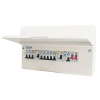 British General Fortress 16-Module 9-Way Populated High Integrity Dual RCD Consumer Unit with SPD