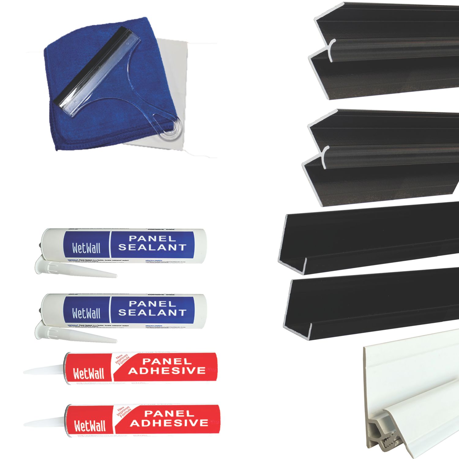 Splashwall Installation Kit Black 8 Piece Set (951KU)