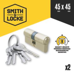 Smith & Locke  6-Pin Cylinder Lock 45-45 (90mm) Brass