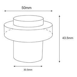 Smith & Locke Cylindrical Door Stop 50 x 43.5mm Satin Nickel
