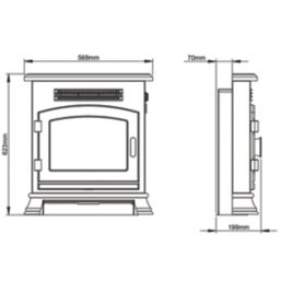 Be Modern Banbury Black Switch Control Easy to Install Electric Inset Stove Fire 568mm x 190mm x 623mm