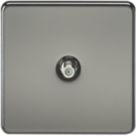 Knightsbridge SF0150BN 1-Gang F-Type Satellite Socket Black Nickel