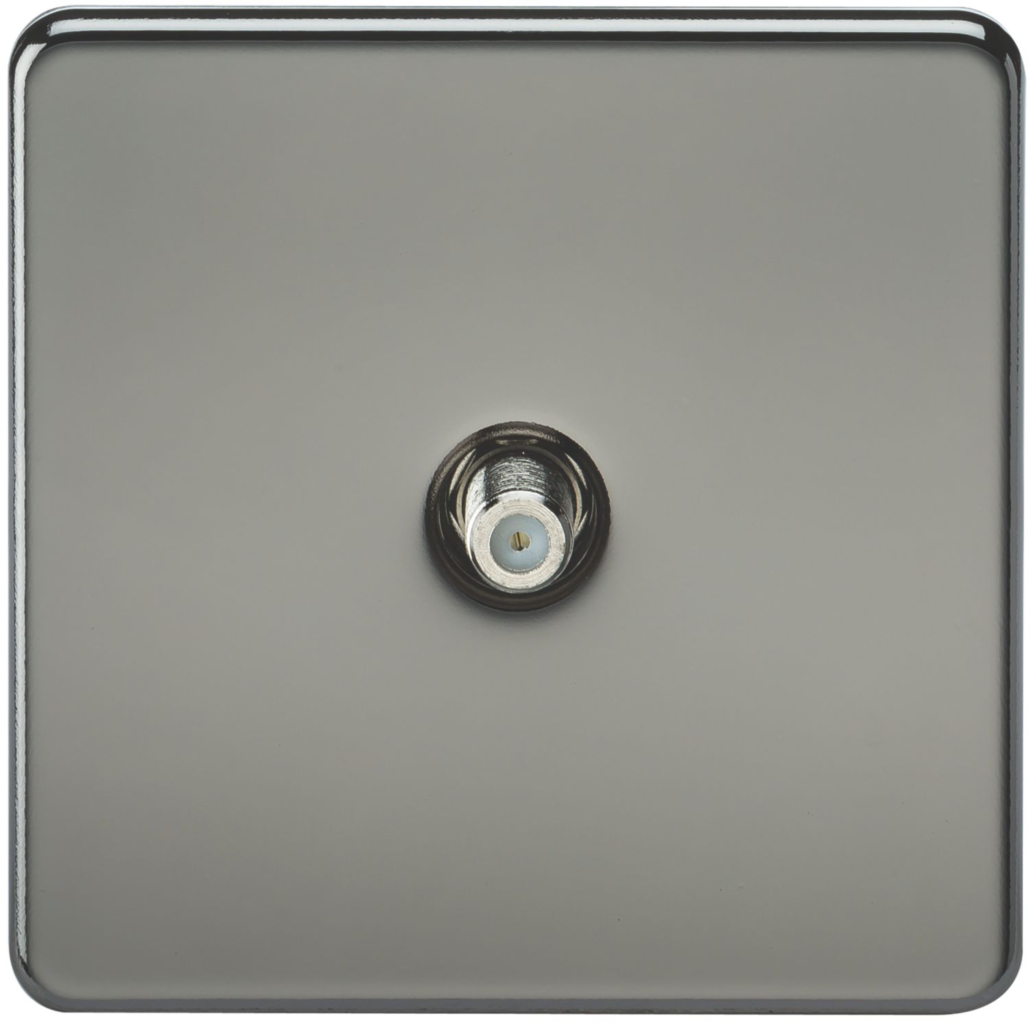 Knightsbridge 1-Gang F-Type Satellite Socket Black Nickel (951TX)