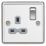 Knightsbridge CL7PCG 13A 1-Gang DP Switched Single Socket Polished Chrome  with Colour-Matched Inserts