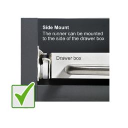Essentials Steel Self-Closing Roller Drawer Runners 500mm 2 Pack