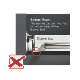 Essentials Steel Self-Closing Roller Drawer Runners 500mm 2 Pack