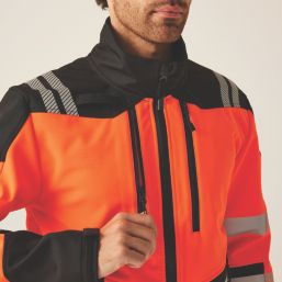 Regatta Hi Vis XPro 3 Layer Softshell  Jacket Black/Orange X Large 44" Chest