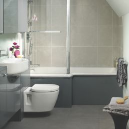 Ideal Standard Concept Space Shower Bath Left-Hand Acrylic No Tap Holes 1700mm