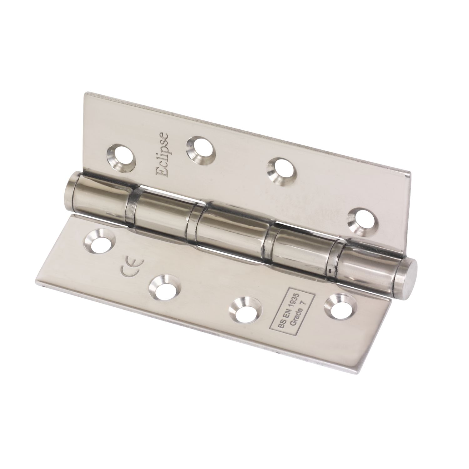 Eclipse Polished Stainless Steel Grade 7 Fire Rated Washered Hinges 102mm x 67mm 2 Pack (95215)