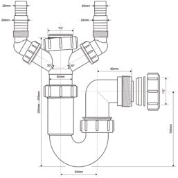 McAlpine Double Appliance Trap White 40mm