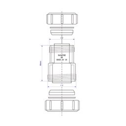 McAlpine ST28M  Straight Connector White 32mm x 40mm
