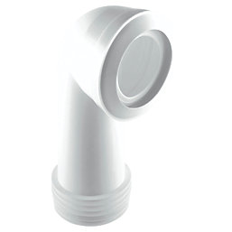 McAlpine MACFIT Rigid 90° Angled WC Long Pan Connector White 305mm