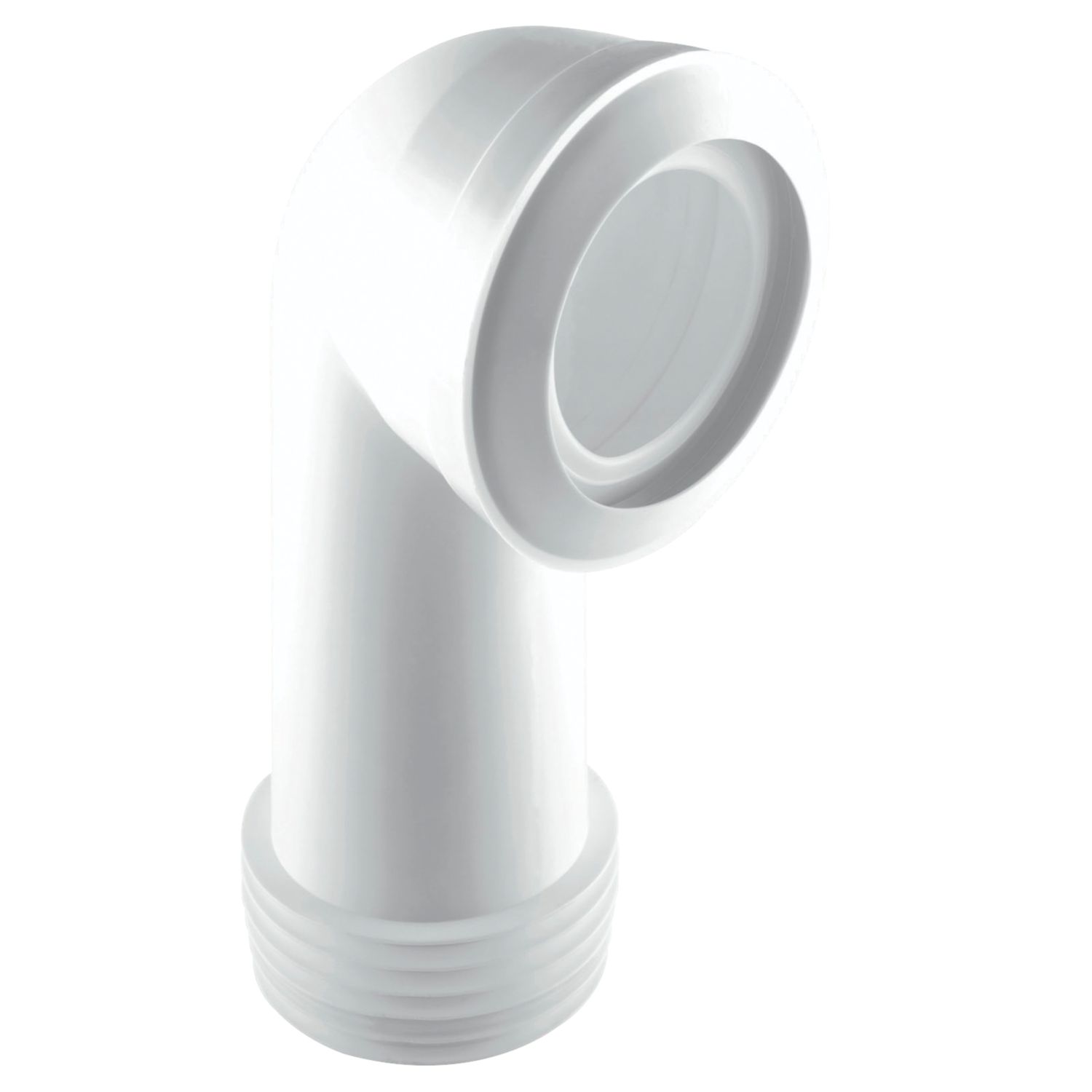 McAlpine MACFIT Rigid 90° Angled WC Long Pan Connector White 305mm (95284)