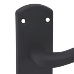 Cooke & Lewis Corfe Fire Rated Latch Lever on Backplate Handle Pair Matt Black
