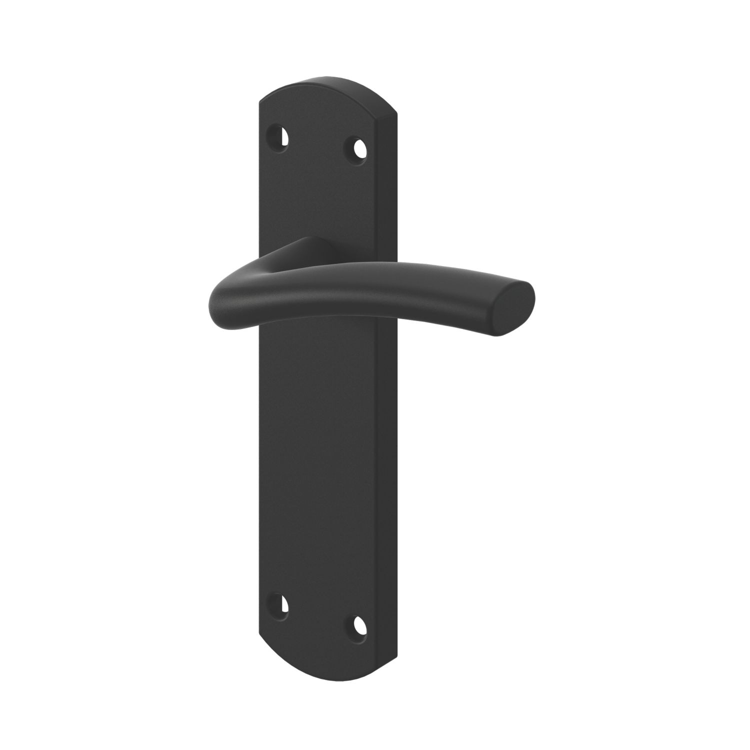 Cooke & Lewis Corfe Fire Rated Latch Lever on Backplate Handle Pair Matt Black (952CM)