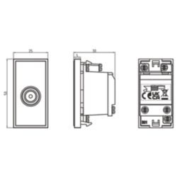 Knightsbridge Screened Modular Coaxial TV Socket Grey