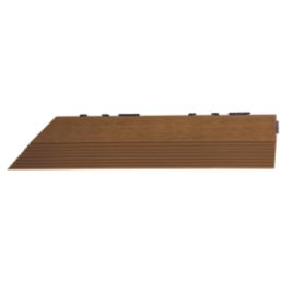 Apollo Brown Composite Left Corner Interlocking Decking Edging 24mm x 0.38m x 0.075m