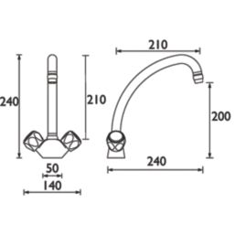 Bristan Club Bridge Mono Mixer Chrome