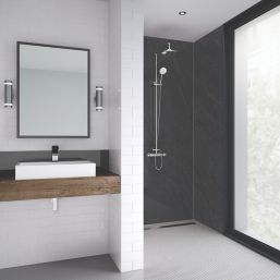 Splashwall  Laminate Bathroom Wall Panel Matt Charcoal 2440mm x 600mm x 11mm